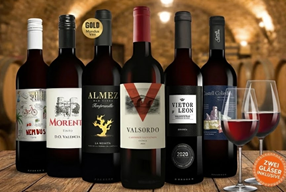 Vinos Tinto Paket (6 Flaschen Rotwein + 2 Schott Zwiesel Gläser) für 25,99€