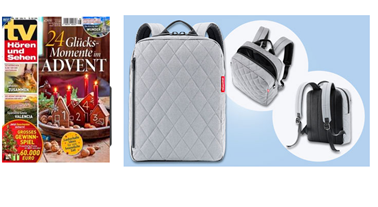 tv Hören und Sehen Jahresabo für 167,25€ + 160€ Prämie + gratis reisenthel Rucksack (Wert: 36€)