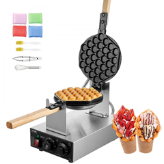 Kommerzielles Bubble-Waffeleisen (1400 W, Edelstahl) mit 180° Drehfunktion für 60,62€