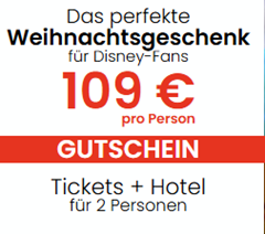 Reisegutschein für Disneyland® Paris für 109€ pro Person (Hotel + Eintrittskarte)