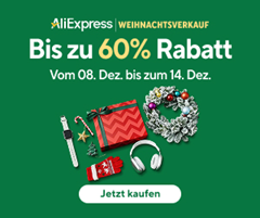 Aliexpress Christmas Sale mit bis zu 65€ Rabatt (je nach Bestellwert)
