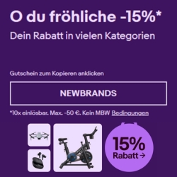 eBay: 15% Rabatt auf beliebte Marken