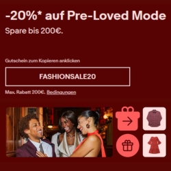 eBay: 20% Rabatt auf Fashion & Accessoires