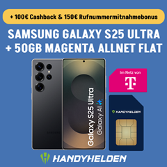 Samsung Galaxy S25 Ultra (256GB) für 59,00€ mit Magenta Mobil M (50 GB, Telekom) für 44,95€/Monat + 250€ Bonus