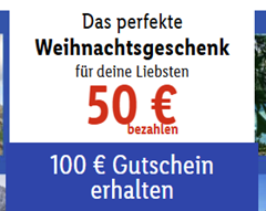 Lidl Reisen: 100€ Erlebnisgutschein für nur 50,00€