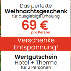 Thermen-Reisegutschein (diverse Thermen stehen zur Auswahl) mit Übernachtung + Eintritt für 69€ pro Person