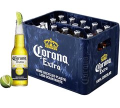 Corona Extra Premium Lager Flaschenbier, MEHRWEG im Kasten, Internationales Lager Bier, 20er Kiste (20 x 0.355 l) für 15,19€