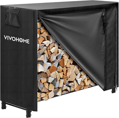 VIVOHOME Kaminholzregal (1,2m) mit Wetterschutzhaube für 56,52€