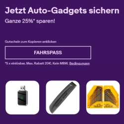 eBay: 25% Rabatt auf Auto-Gadgets