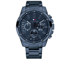 Tommy Hilfiger Herren-Armbanduhr (Edelstahl, Blau, 48mm) für 96,99€ (Vergleich: 129,99€)