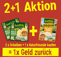 Grünländer Käse ab 01.01.26: 2 + 1 Aktion