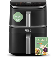 COSORI Turbo Tower Pro Airfryer (10,8L, 2 Kammern übereinander, Keramik) für 209,98€ (Vergleich: 229,00€)
