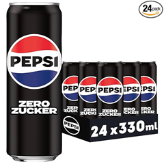 Pepsi Zero Zucker (24 x 0,33 l Dosen) für nur 13,40€ im Sparabo = 56 Cent je Dose