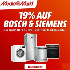 MediaMarkt: 19% MwSt. geschenkt auf ausgewählte Bosch & Siemens