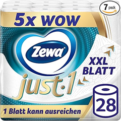 Zewa Just1 Toilettenpapier ohne Hülse (7 x 4 Rollen) für nur 22,50€