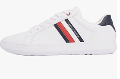 Tommy Hilfiger Essential Leather Cupsole Herren Sneaker (Echtleder, Weiß) ab 55,45€ (Vergleich: 67,98€)