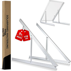 SMABIX Solarpanel Halterung (118cm, 0-90° verstellbar, Alu) für 21,52€ (Allzeitbestpreis!)