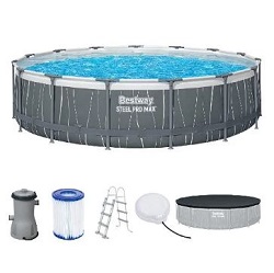 Bestway Steel Pro MAX Frame Pool (Ø 457 x 107 cm) im LED-Design für 145,89€ (Vergleich: 240€)