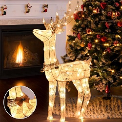 Solpex LED-Rentier Weihnachtsfigur (120 cm, 100 LEDs) für 19,99€