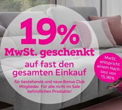 Mömax: 19% MwSt. geschenkt