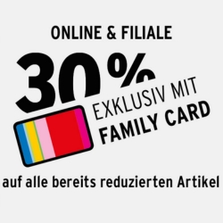 Ernsting’s Family: 30% Extra-Rabatt auf alle bereits reduzierten Artikel als Family Card Inhaber