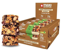MaxiNutrition Dark Chocolate Peanut Nussriegel vegan (12x 46g) ab 15,09€ (Vergleich: 19,48€)