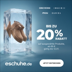 eSchuhe: bis zu 20% Extra-Rabatt auf ausgewählte Produkte ab 69€ Bestellwert