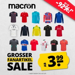 SportSpar: Macron Fanartikel Sale mit bis zu 92% Rabatt