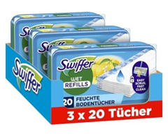 Swiffer Bodenwischer Nachfüllpackung (60 feuchte Tücher, Citrus) für 13,99€ (Vergleich: 22,89€)