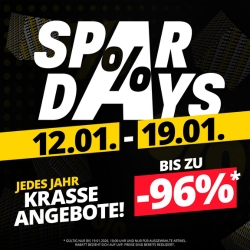 SportSpar: SparDays mit bis zu 96% Rabatt auf unzählige ausgewählte Artikel