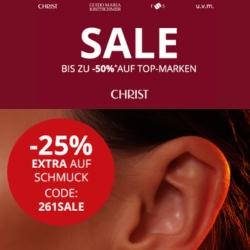 Christ: Special Sale mit 25% Extra-Rabatt auf Schmuck zusätzlich