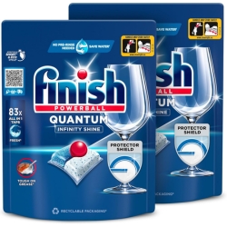 Finish Quantum Infinity Shine Spülmaschinentabs (2x 83 = 166 Stück) für 24,47€ (Vergleich: 34,99€)