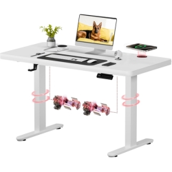 SANODESK Höhenverstellbarer Schreibtisch (110x54cm, Wireless Charging) für 79,99€ (Vergleich: 139,99€)