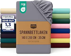 Utopia Bedding Mikrofaser-Spannbettlaken (140×200 cm, Grau) für 7,95€