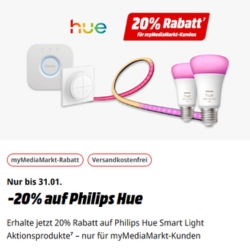MediaMarkt: Philips Hue Sale mit 20% Rabatt auf Philips Hue Artikel