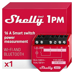 Shelly 1PM Gen3 (WLAN-Relais mit Strommessung, 16A) für 13,88€ (Vergleich: 17,78€)
