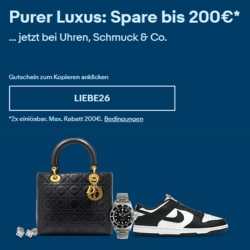 eBay: 20% Rabatt auf Uhren, Echtschmuck, Damenhandtaschen & Sneaker