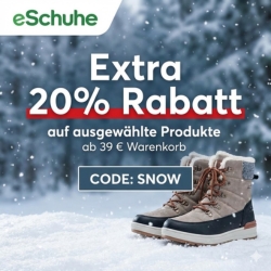 eSchuhe: 20% Extra-Rabatt auf ausgewählte Produkte ab 39€ Bestellwert