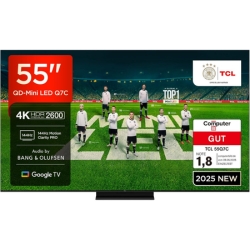 TCL 55Q7C QLED Mini LED TV (55 Zoll, 144Hz, B&O Sound) für 559,00€ (Vergleich: 629,80€)