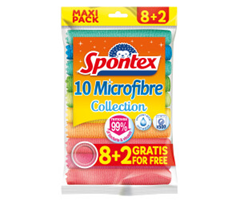 10er Pack Spontex Microfibre Allzwecktücher (8 + 2 gratis) für 3,49€