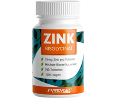 Jahresvorrat ProFuel Zink (365 Tabletten, 25mg Bisglycinat) für 5,90€