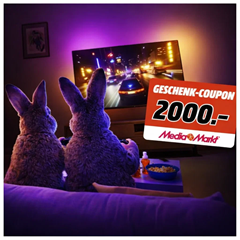 MediaMarkt: Philips Ambilight TVs zu Bestpreisen + 5 x 2.000€ Geschenk-Coupon Gewinnspiel