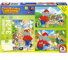 Benjamin Blümchen Puzzle (3×24 Teile) für 5,00€ (Vergleich: 12,14€)