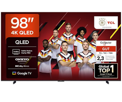 TCL 98T8C 98 Zoll QLED 4K Fernseher für 1.299,00€ (Vergleich: 1.699,00€)