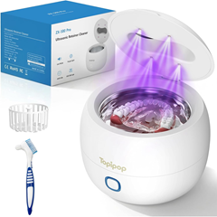 das Topipop Ultraschallreinigungsgerät für Zahnschienen (45kHz, UV-Licht, 200ml) für 19,99€