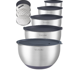 Winzbacher Edelstahl Schüssel-Set mit Deckeln (5er Pack) für 39,95€ (Vergleich: 44,95€)