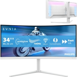 Philips Evnia 34″ WQHD Curved Gaming Monitor (180 Hz, 1 ms, Ambiglow) für 250,95€ (Vergleich: 288,30€)