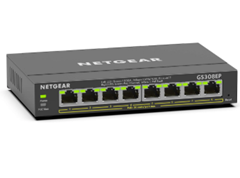Netgear GS308EP Managed 8-Port Gigabit PoE+ Switch (62W, VLAN, QoS, lautlos) für 76,73€ (Vergleich: 85,43€)