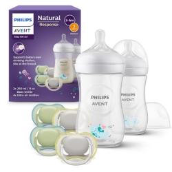 Philips AVENT Natural Response Baby-Geschenkset (2 Flaschen + 4 Schnuller) für 19,99€ (Vergleich: 34,99€)