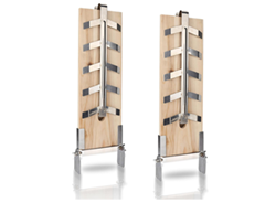 Monucep Flammlachsbretter 2er-Set (Tannenholz, Edelstahl-Halterung) für 27,99€